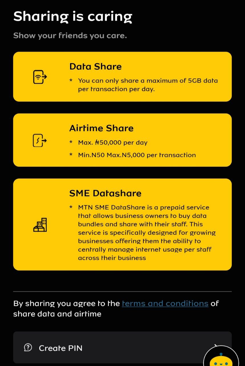 share airtime on mtn